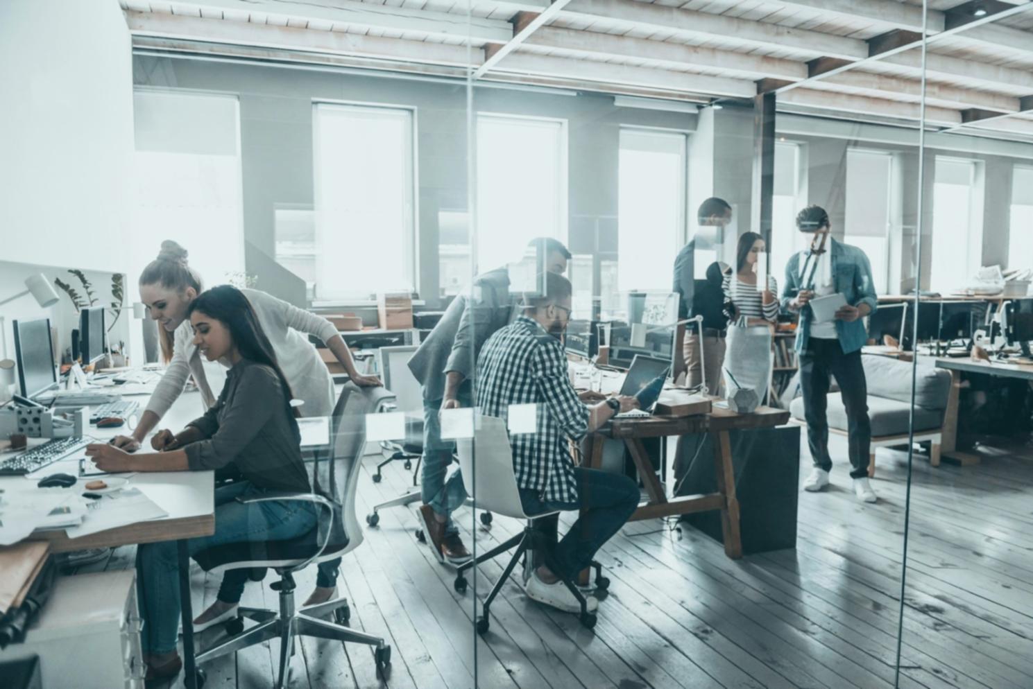 Online-Seminargruppe bei der gemeinsamen Arbeit